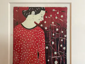 Dianne Bakker - Houtsnede - Vrouw in Kimono kopen? Bied vanaf 85!