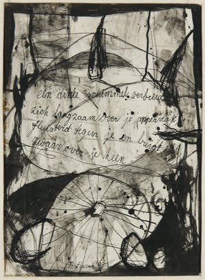 Simon Posthuma - Inkt en collage op papier, Lot van drie tekeningen kopen? Bied vanaf 35!