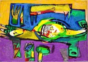 Geert Vrijdag - Kleurenzeefdruk EUFRAAT Handgesigneerd--GROOT!! verkocht voor € 145!