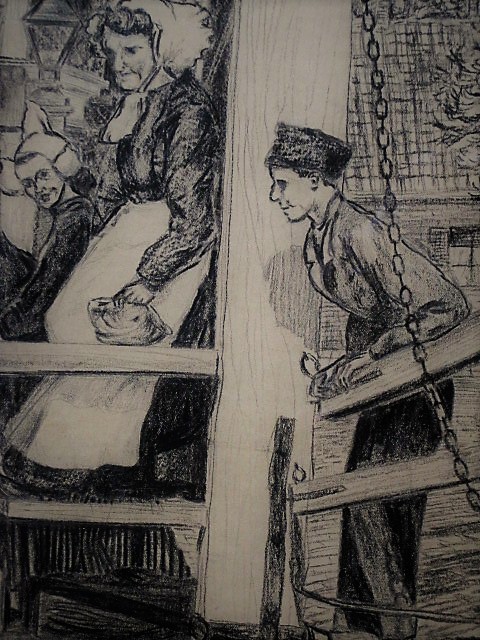 Niet of onleesbaar gesigneerd - Volendam 1931 - "Op de brug in Volendam bij het Dril" gesigneerd kopen? Bied vanaf 1!