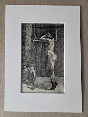 Felicien Rops - La Femme au Trapeze. 1908. Ingelijst. kopen? Bied vanaf 85!