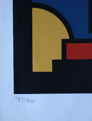 Dirk Koning - Constructieve Compositie - 1970 - Originele zeefdruk gesigneerd en genummerd kopen? Bied vanaf 100!