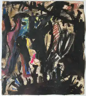 Gunter Damisch - '92. Gesigneerd, geframed en in beschilderde en gekerfde houten box nr 20/20 verkocht voor € 900!