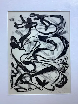 Piet van Stuivenberg - Abstract lijnenspel - litho - ingelijst kopen? Bied vanaf 100!