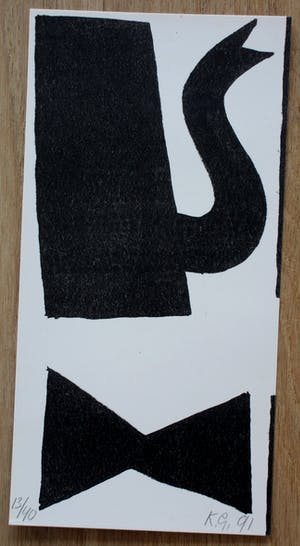 Klaas Gubbels - Litho: Koffiekan en een vlinderstrikje - 1991 kopen? Bied vanaf 225!