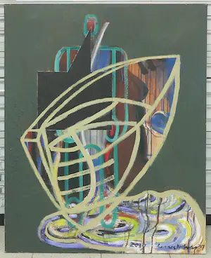 Hannes Postma - Olieverf op doek, Onder vreemde vlag (Groot) kopen? Bied vanaf 100!