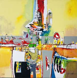 Kantcho Kanev - zonder titel op paneel verkocht voor € 110!