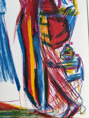 Pieter Defesche - Handgesigneerde kleurenlitho | 'Liefdespaar' | 1994 kopen? Bied vanaf 80!