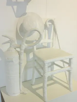 Michel Kourline - Gemengde techniek, White chair kopen? Bied vanaf 150!