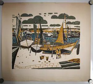 Gustave Camus - Zeehaven. Vissersboten. kopen? Bied vanaf 69!