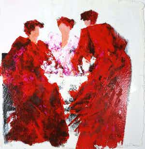 Wil Willemsen - Zeefdruk, Conversation (Groot) verkocht voor € 40!