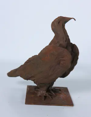 Paul Beckers - Twee sculpturen van ijzer en terracotta, Vogels + boek! kopen? Bied vanaf 200!