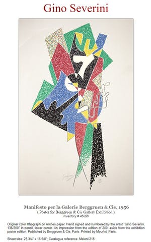 Gino Severini - Manifesto per la Galerie Berggruen, litho kopen? Bied vanaf 675!