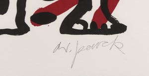 A.R. Penck - Zeefdruk opgedragen aan Mikis Theodorakis - Ingelijst kopen? Bied vanaf 1!