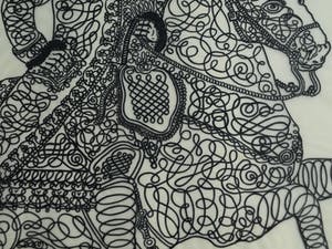 Niet of onleesbaar gesigneerd - Inkttekening , “Ruiter te Paard” – ingelijst kopen? Bied vanaf 10!