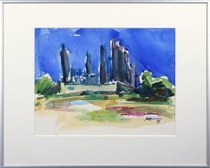 Piet Snoeren - Aquarel op papier, Landschap - Ingelijst kopen? Bied vanaf 1!