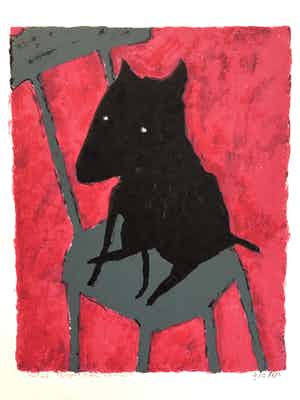 Peter Bastiaanssen - Even zitten hoor...(Hondje op stoel ) verkocht voor € 45!