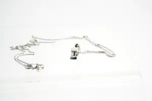 85 - Fijn 14Krt witgouden gourmette collier & (0.15ct) diamanten hanger kopen? Bied vanaf 190!