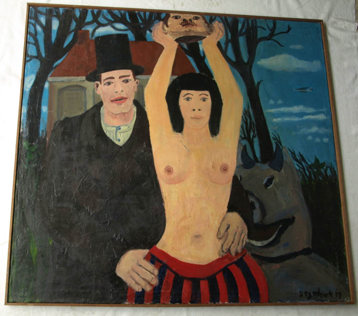 George Degenhart - Olieverf op doek , Carnavalesk – Ingelijst, 132 x 142 cm. – 1967 kopen? Bied vanaf 200!