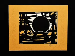 Wobbe Alkema - Groninger Ploeg - Linosnede ingekl. met aquarel - 1963 - potlood en inkt gesigd. kaufen? Bieten Sie von 141!