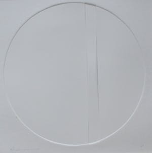 Harry van Kuyk - grotere reliefdruk: compostie met een cirkel- 1971 kopen? Bied vanaf 250!