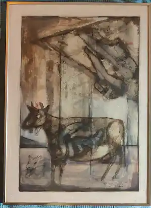 Buy Loek Klinkhamer - Koe met kalf? Bid from 25!