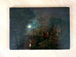 Niet of onleesbaar gesigneerd - Landschap bij nacht/Maanlicht kopen? Bied vanaf 1!