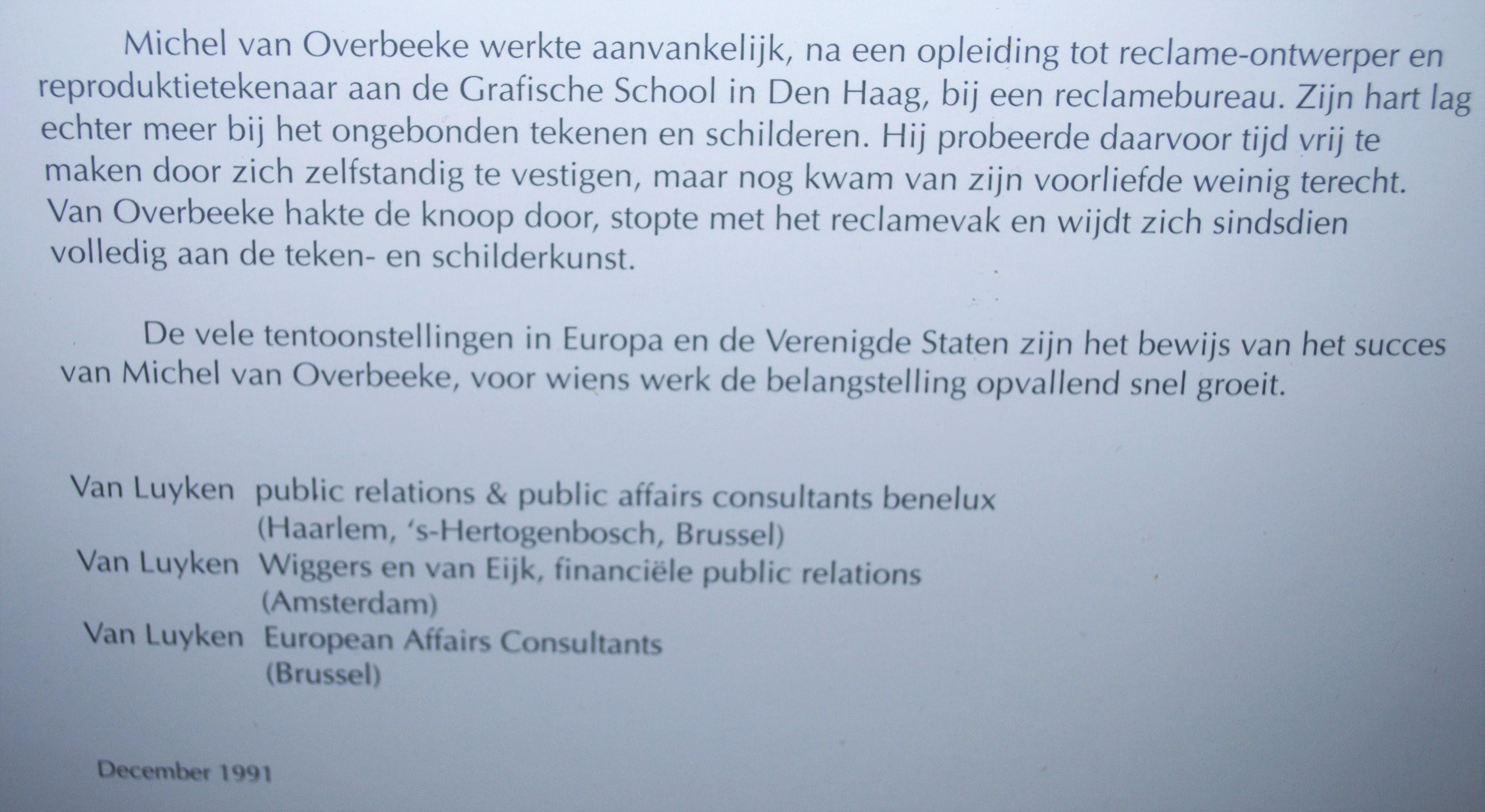 Michel van Overbeeke - communicatie - zeefdruk met bladgoud 22 k. kopen? Bied vanaf 40!