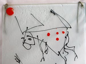 Niet of onleesbaar gesigneerd - 3 op Glas geschilderde werken, Fietsen, Koeien en Varkens - gesigneerd kopen? Bied vanaf 1!