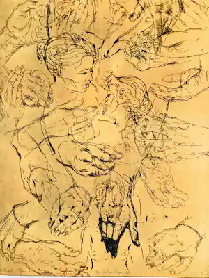 Paul van Dongen - Michelangelo ( Agnes en de handen van Wim en Carin) vendu pour 95€ !