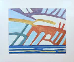 Paul Overhaus - Acryl op board, Zonnestralen - Ingelijst verkocht voor € 1!