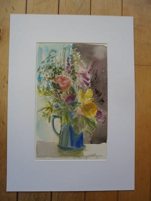 Hannie Bouman - Aquarel, Boeket bloemen in een pot. kopen? Bied vanaf 30!
