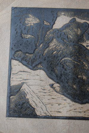 Antonius Hubertus Nordberg - Houtsnede - Leeuw kopen? Bied vanaf 60!