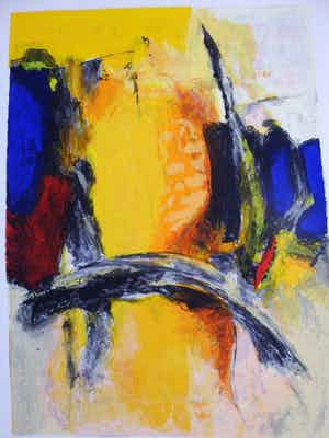 Hans Vanhorck - Zeefdruk. Titel,"Meditation". verkocht voor € 45!