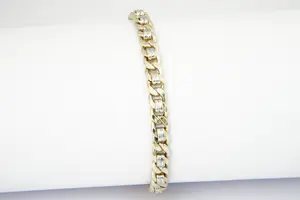 18 - Aparte 14Krt ged. gouden fantasie armband - gekeurd - zilveren ringetjes! kopen? Bied vanaf 110!