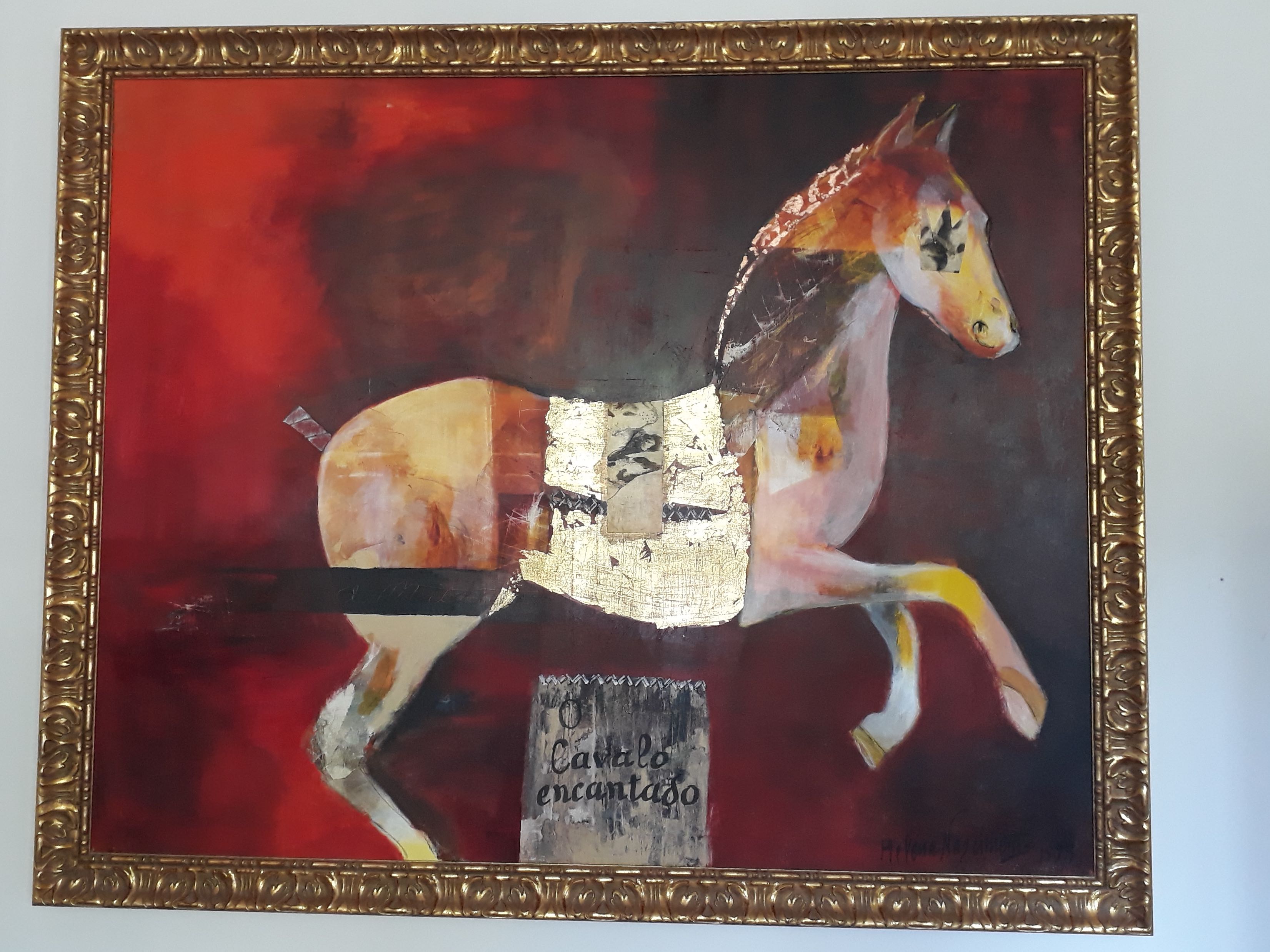 Helena Nascimento - Gold & red horse kopen? Bied vanaf 1575!