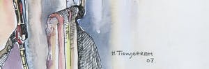 Humphrey Tawjoeram - Aquarel, Abstracte compositie kopen? Bied vanaf 1!