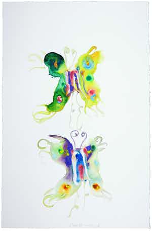 Marc Mulders - Aquarel, Vlinders verkocht voor € 1400!