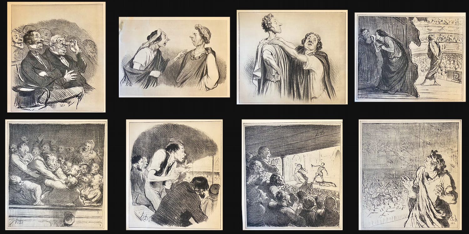 Honore Daumier - Honore Daumier - 19 Lithografische drukken uit de periode 1920 -1925 verkocht voor € 30!