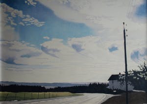 Inge Krassenburg - Tekening, “Landschap” – gesigneerd en ingelijst (Groot) kopen? Bied vanaf 1!
