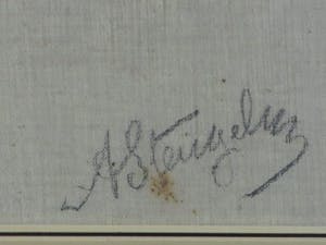 Alphonse Stengelin - Koemelkende boerin - Tekening kopen? Bied vanaf 50!