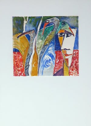 Joe Wols - Lot van vier tekeningen op papier, Figuren & Dieren kopen? Bied vanaf 1!