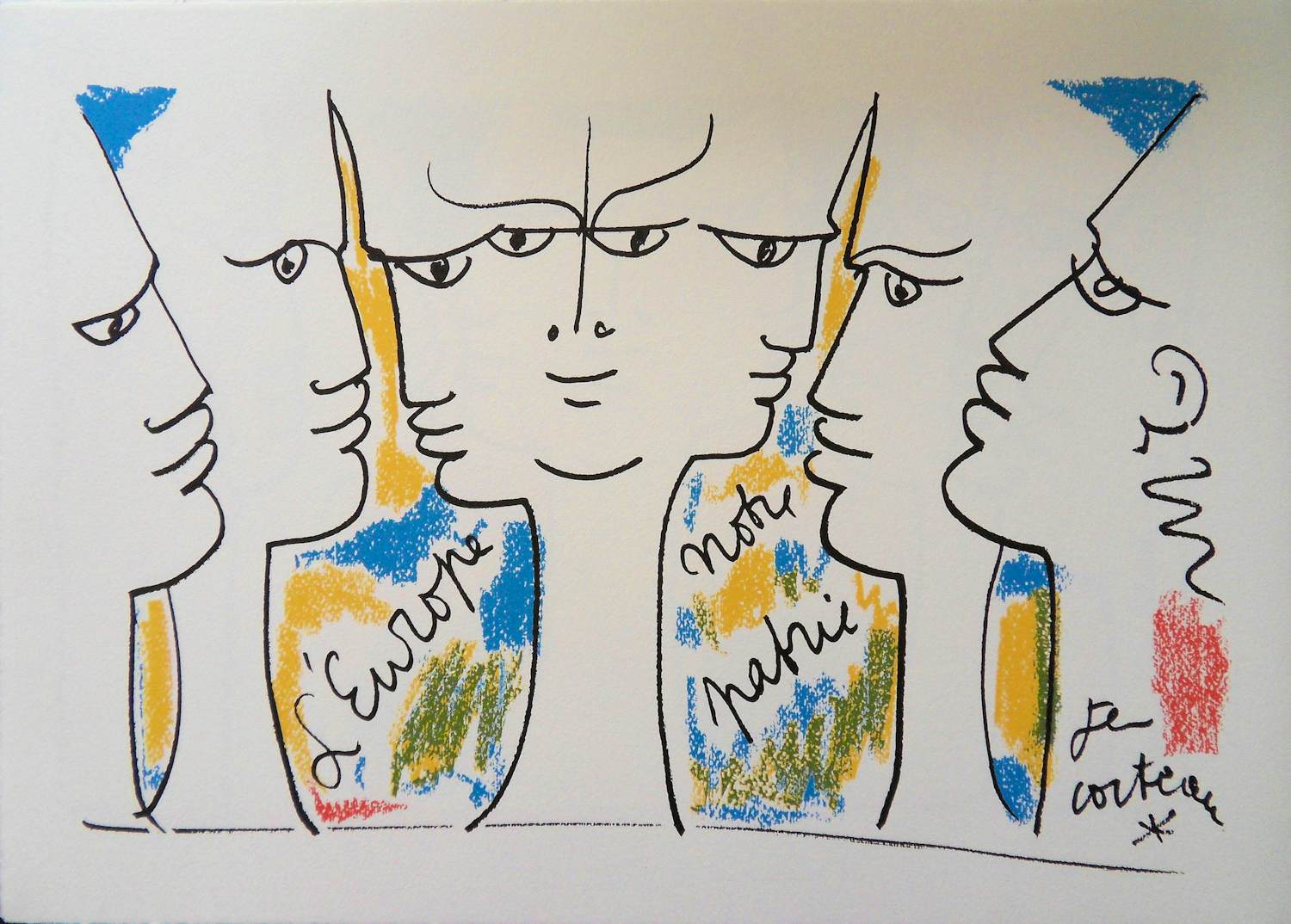 Buy Jean Cocteau - Europa - De Raad van Wijzen, Lithografie, 1961? Bid from 80!