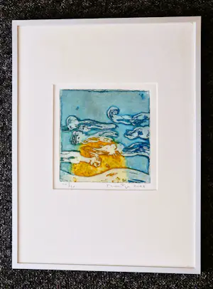 Jan Montyn - Handgedrukte zeer kleine oplage (20) kleuren reliëf Ets -2002- galerie Petit kopen? Bied vanaf 70!