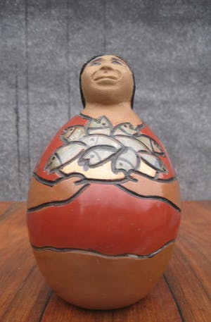 Niet of onleesbaar gesigneerd - Vis verkoopster kopen? Bied vanaf 10!