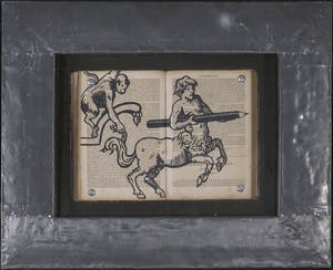 Jan Bollaert - Gemengde techniek/tekening in opengeslagen boek, Montauban - Ingelijst kopen? Bied vanaf 50!