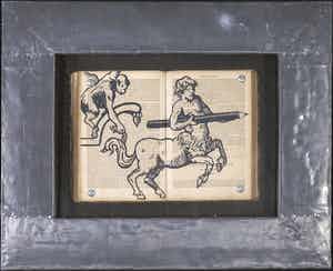 Jan Bollaert - Gemengde techniek/tekening in opengeslagen boek, Montauban - Ingelijst verkocht voor € 50!