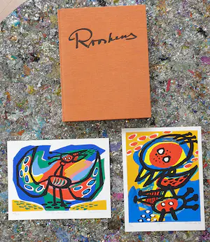 Anton Rooskens - 2 ingelijste zeefdrukken met boek - 23/250 - 1975 kopen? Bied vanaf 575!