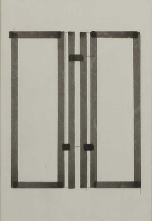 Siep van den Berg - Lot van twee tekeningen, Geometrisch abstracte composities - Ingelijst kopen? Bied vanaf 35!