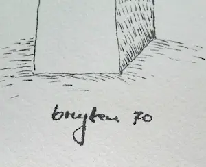 Breyten Breytenbach - Drie figuren, inkttekening kopen? Bied vanaf 100!